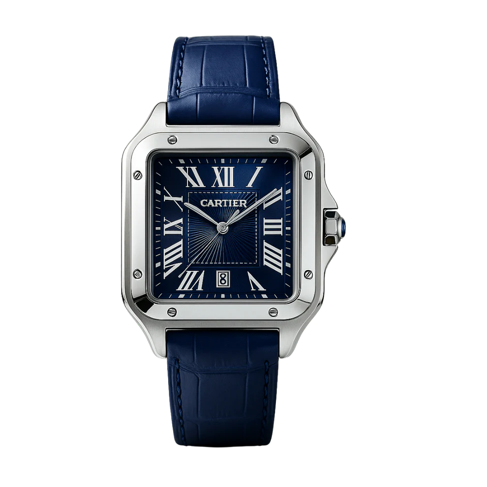 Cartier Leather Dial Blue