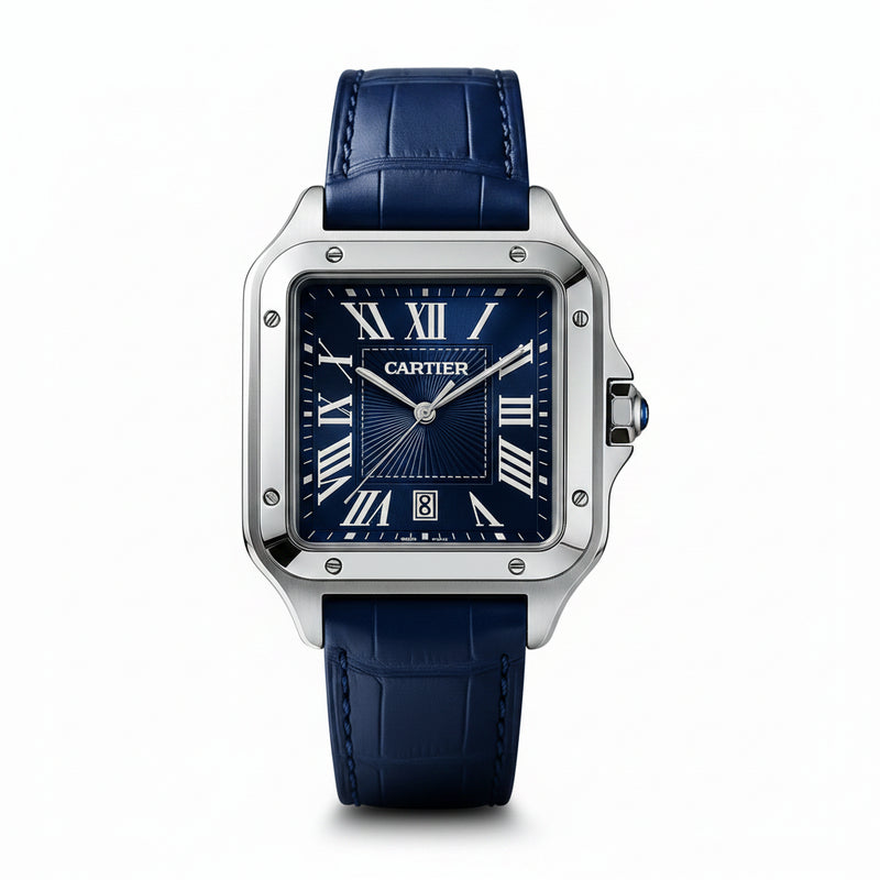 Cartier Leather Dial Blue