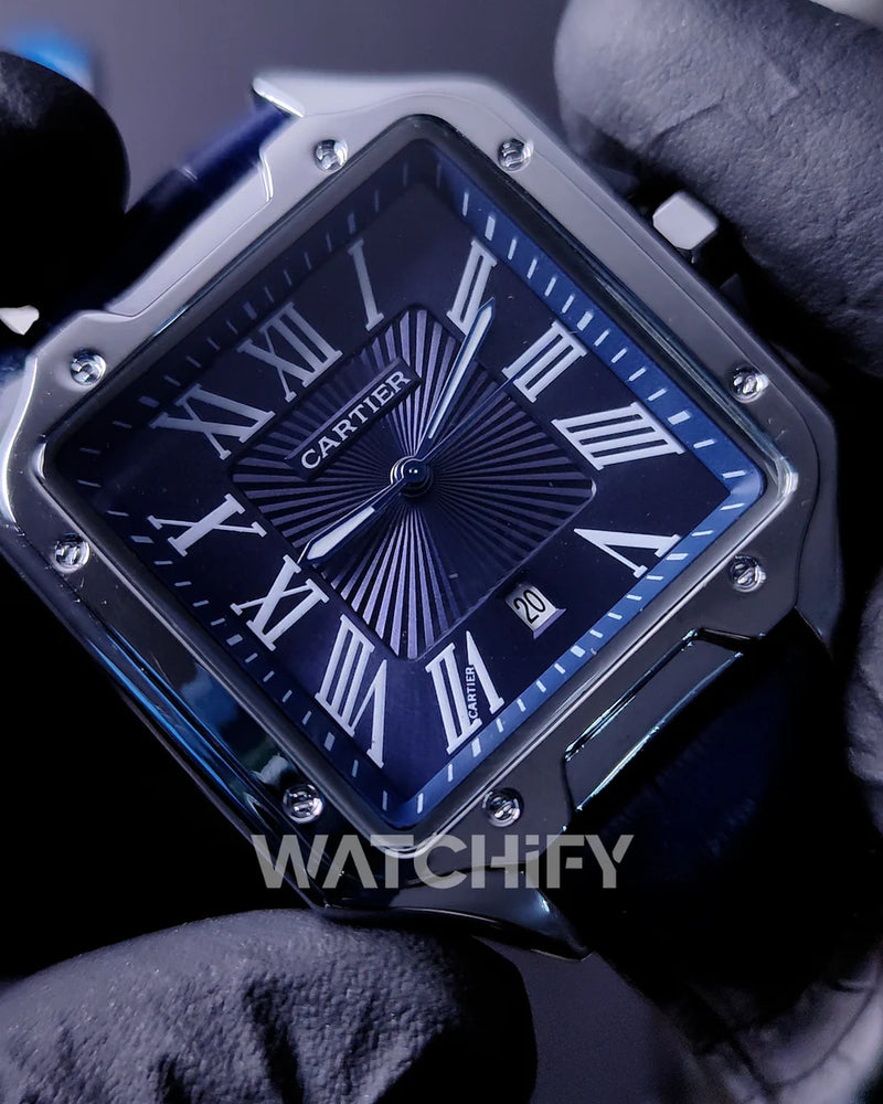 Cartier Leather Dial Blue