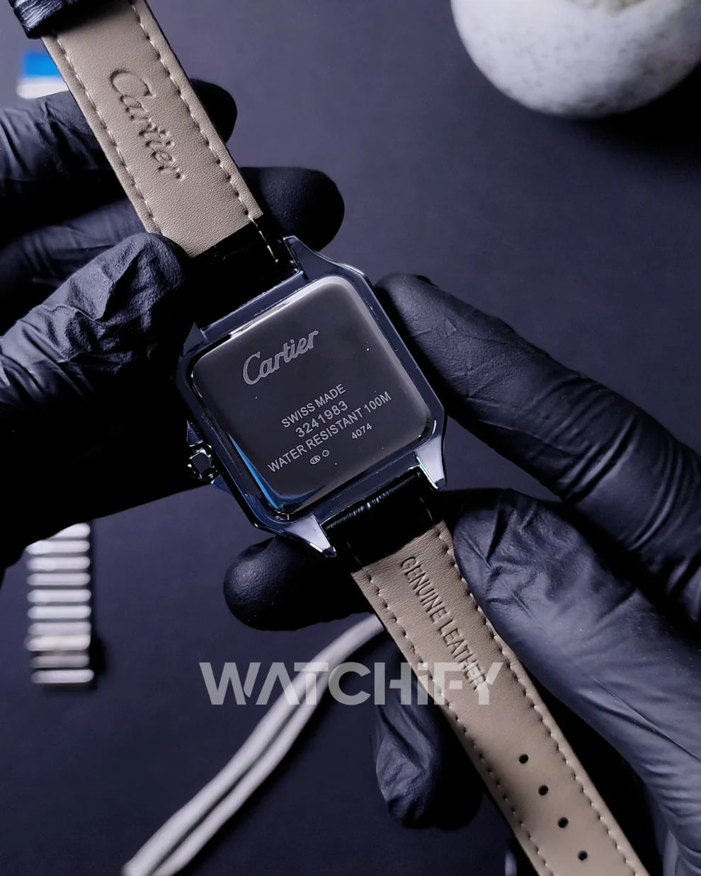 cartier leather blanc